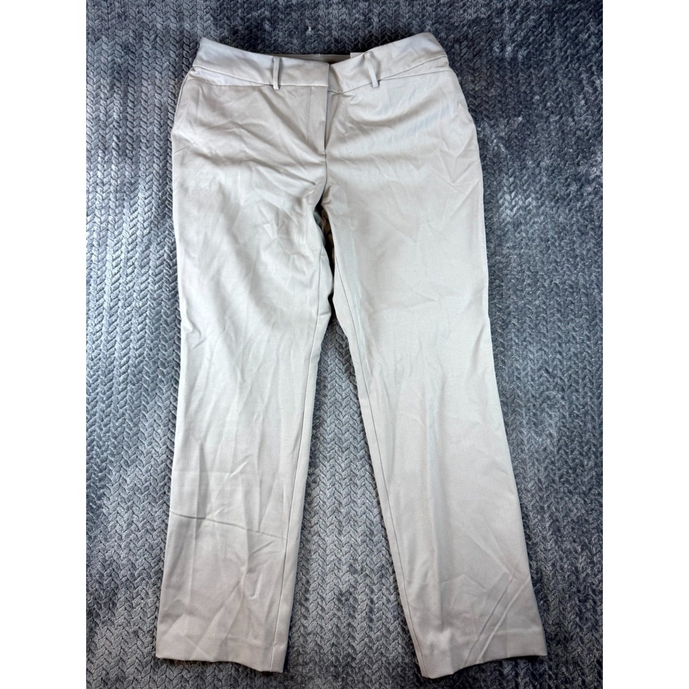 Ann Taylor Factory Pants Womens 14 Gray Stretch Curvy Fit Mid Rise Straight Leg